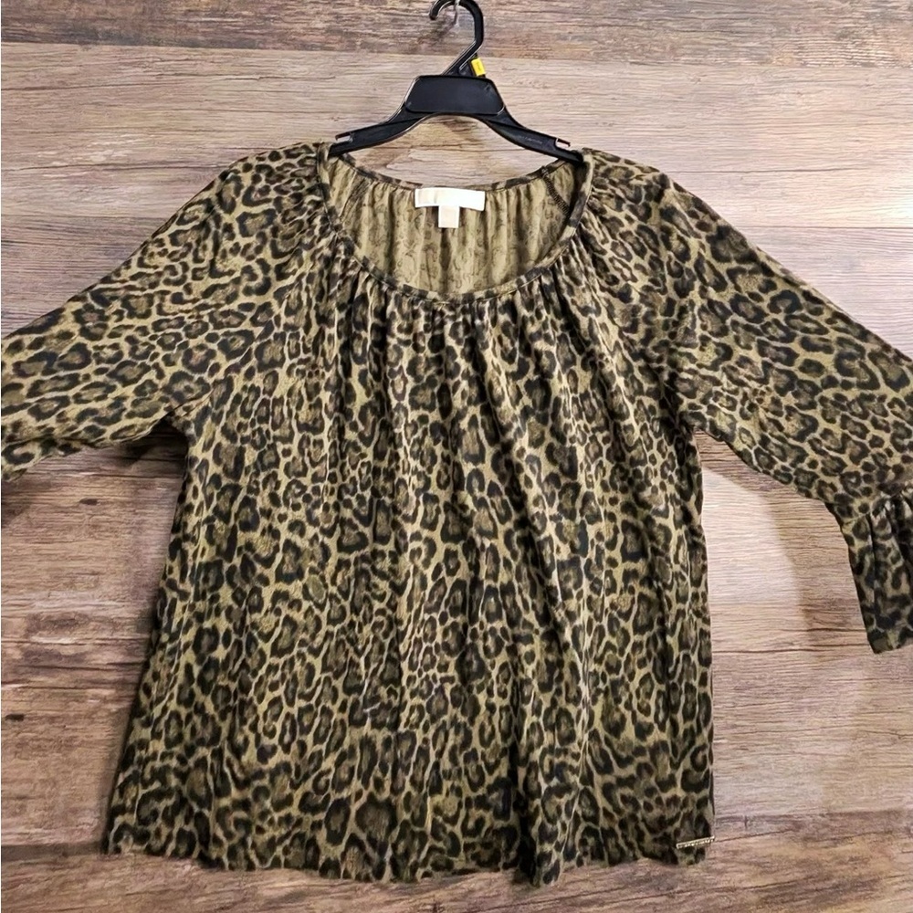 Michael Kors Leopard Print Blouse